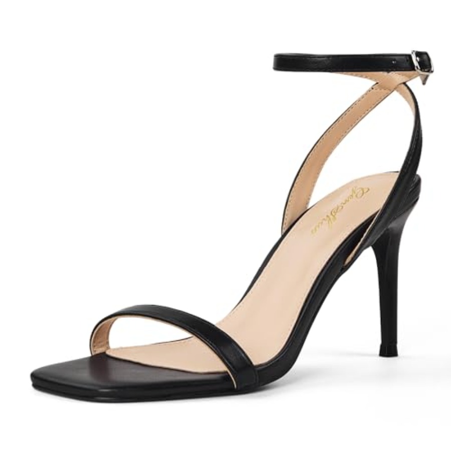 Sandal Strappy Heeled - GENSHUO Women's Strappy High Heeled Sandals