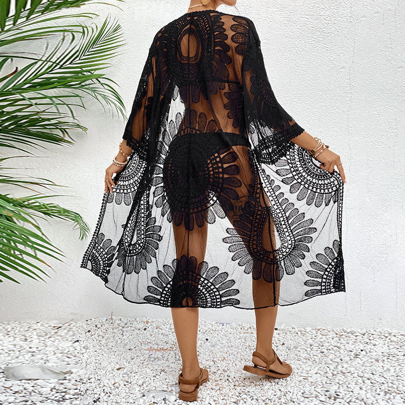 Illusion Sheer Beach Cover 202 - Kimono Sheer Floral のレビューと価格