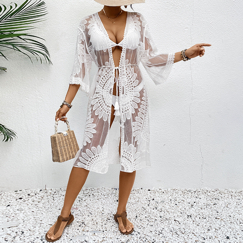 Illusion Sheer Beach Cover 202 - Kimono Sheer Floral のレビューと価格