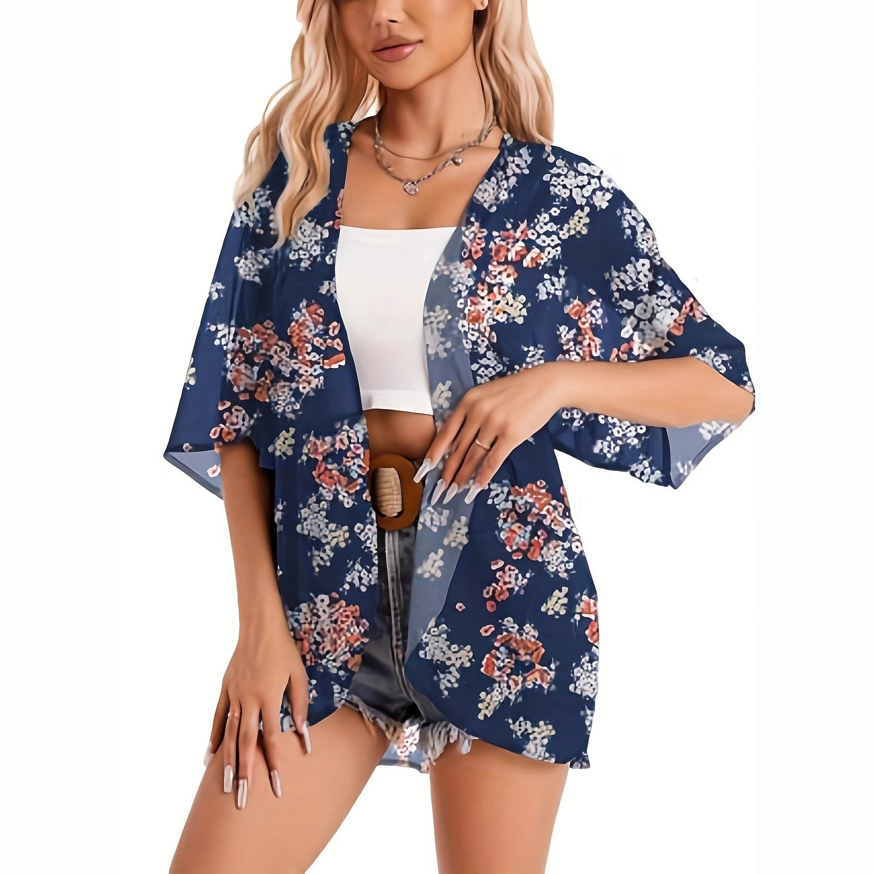 Swimsuit Woman 2025 Kimono Car - Kimono Sheer Floral のレビューと価格