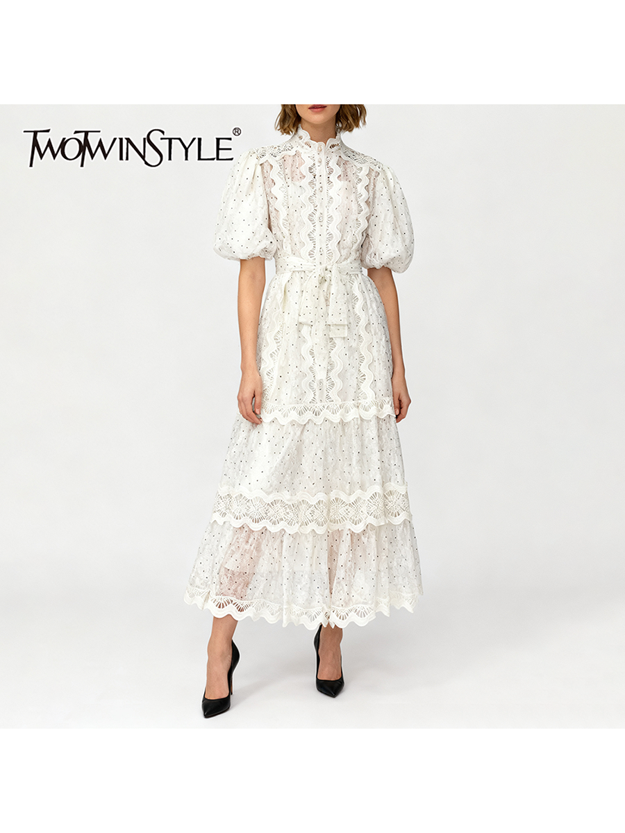 TWOTWINSTYLE Dot Print Sheer D - Linen Dress Wrap のレビューと価格