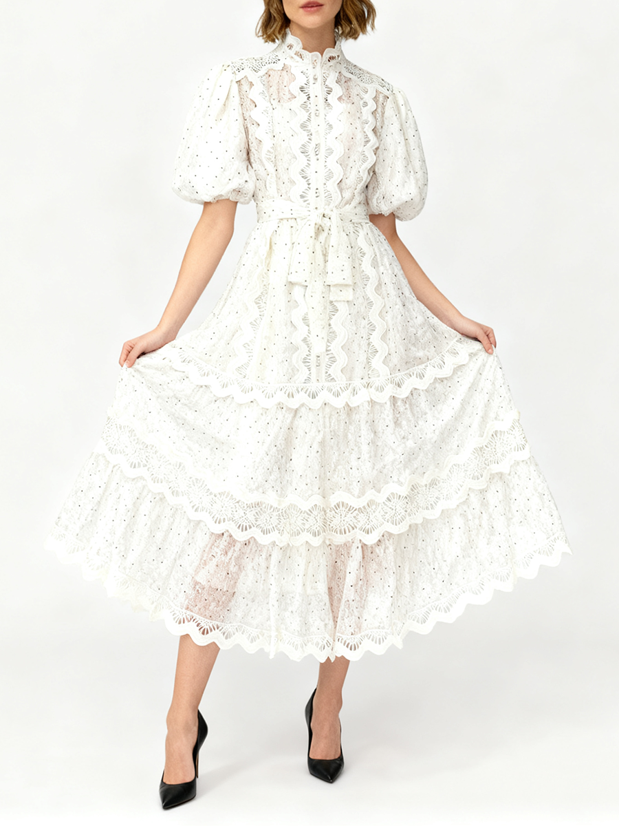 TWOTWINSTYLE Dot Print Sheer D - Linen Dress Wrap のレビューと価格