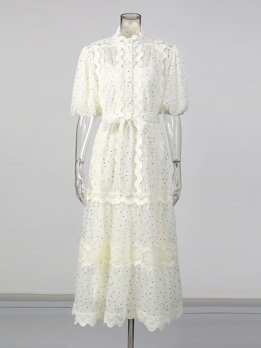 TWOTWINSTYLE Dot Print Sheer D - Linen Dress Wrap のレビューと価格