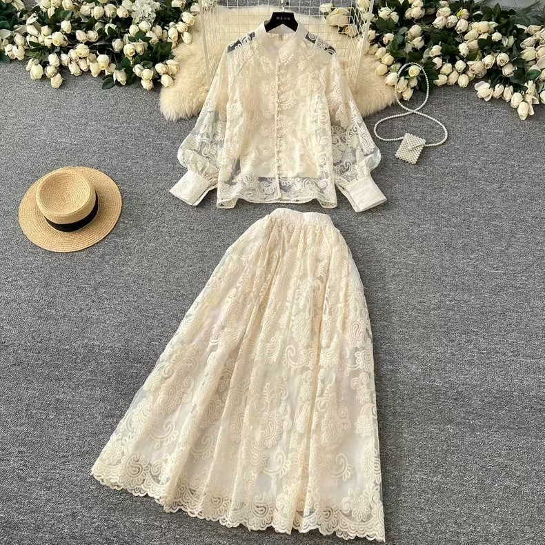 Elegant 2 Piece Long Dress Wom - Midi Skirt Floral のレビューと価格