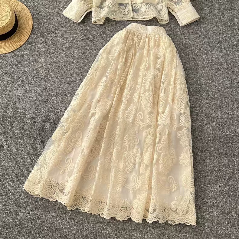 Elegant 2 Piece Long Dress Wom - Midi Skirt Floral のレビューと価格