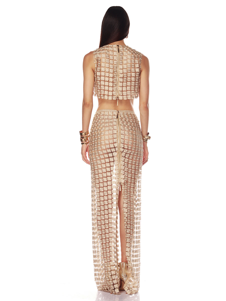 VC Stylish Beige Sleeveless Cr - Crop Top Crochet のレビューと価格