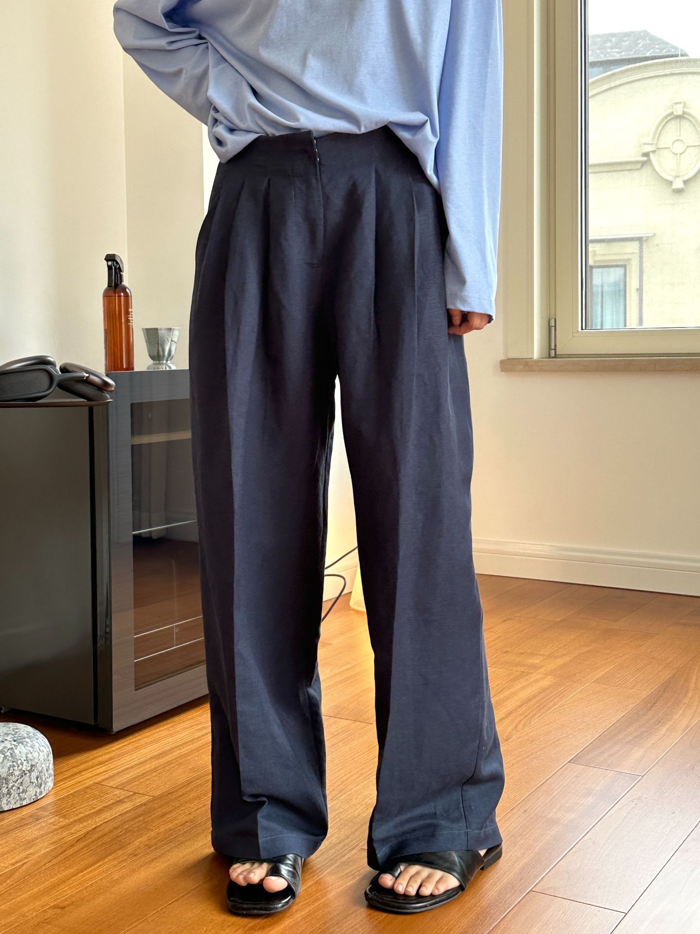 Casual Linen Wide Leg Pants Pl - Linen Pant Wide のレビューと価格