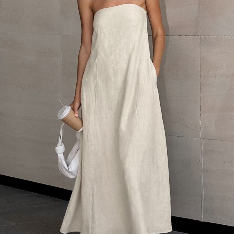 Fashion Elegant Simple Design  - Linen Dress Wrap のレビューと価格
