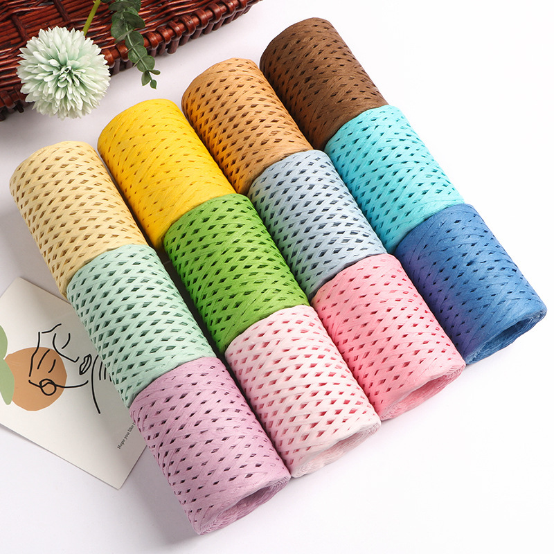 150M Natural Raffia Straw Yarn - Crochet Bag Raffia のレビューと価格