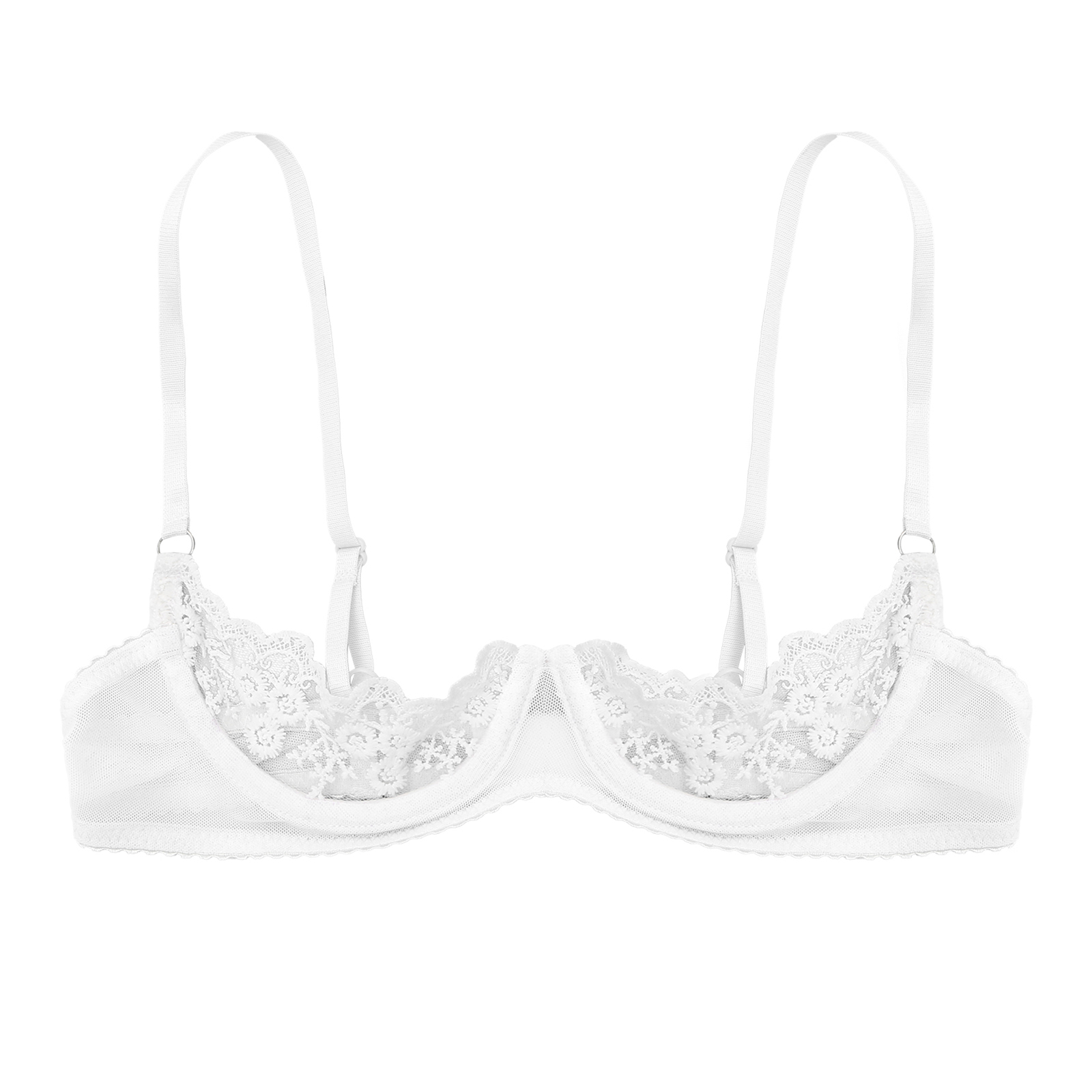Women's Floral Lace Quarter Cu - Bralette Triangle Set のレビューと価格