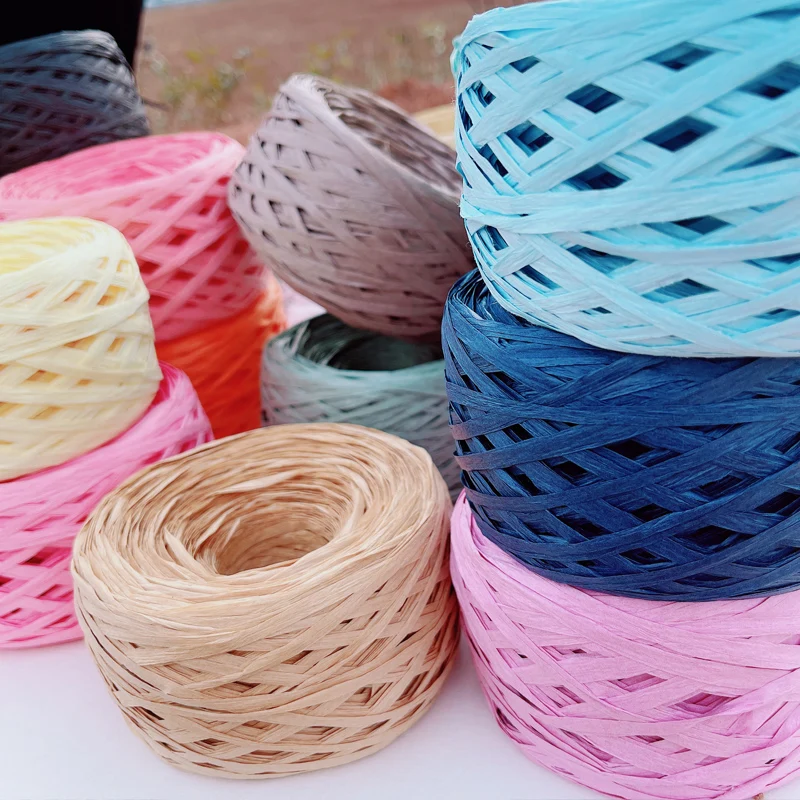 180m raffia Yarn paper Grass f - Crochet Bag Raffia のレビューと価格