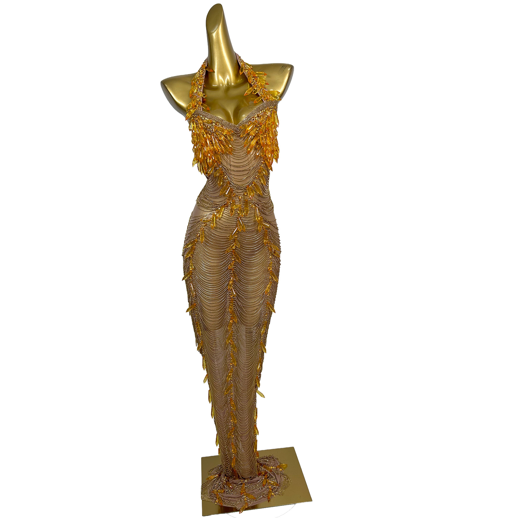 Ailisi Women Luxury Gold Cryst - Maxi Dress Halter のレビューと価格
