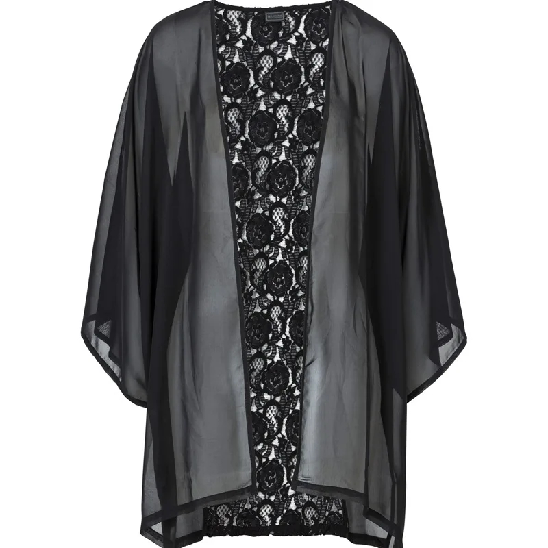 Women's Elegant Black Sheer Ki - Kimono Sheer Floral のレビューと価格