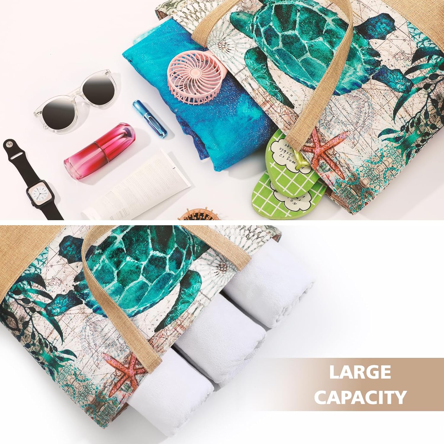 Large Beach Bag for Women with - Tote Bag Beach のレビューと価格