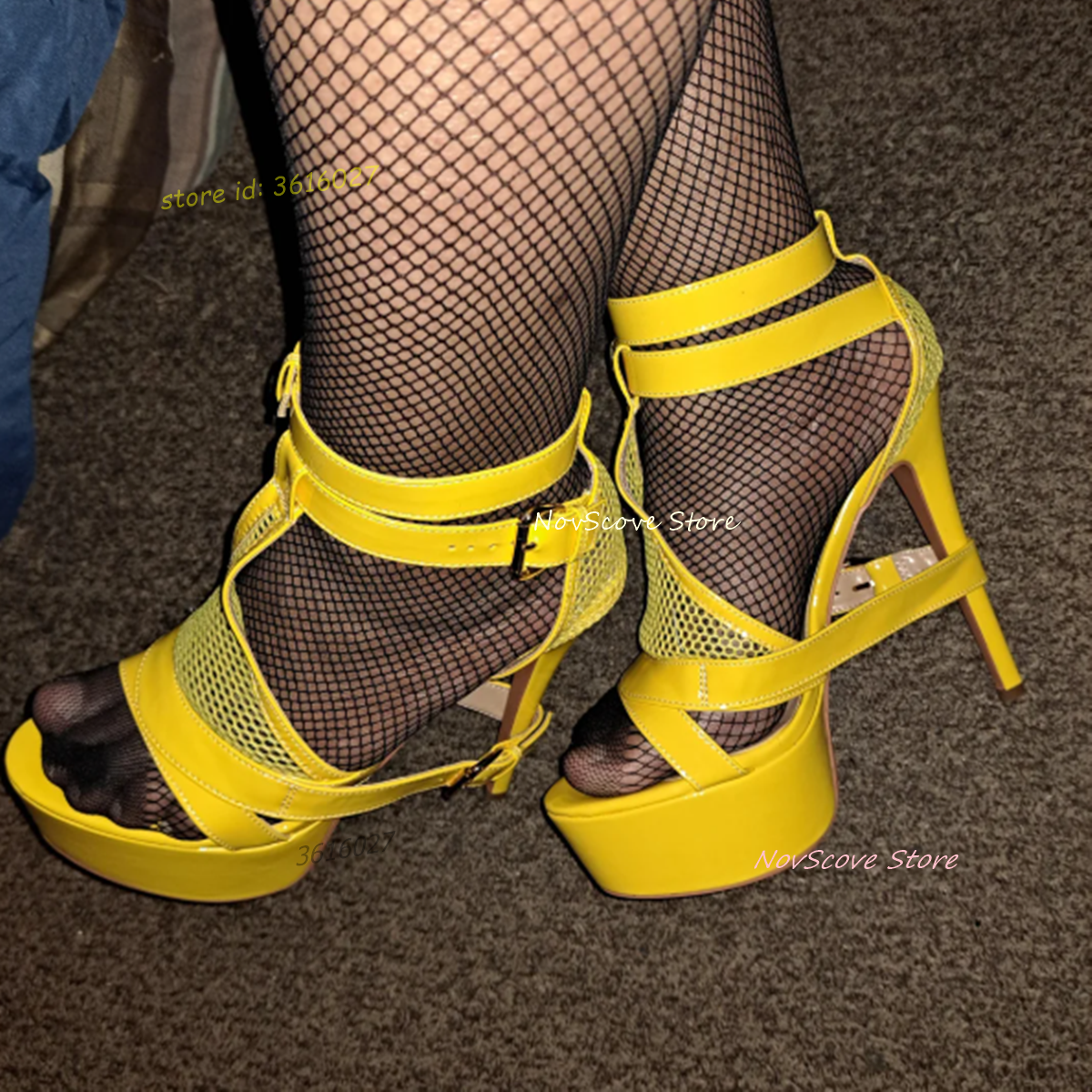 Yellow Open Toe Strappy Sandal - Sandal Strappy Heeled のレビューと価格