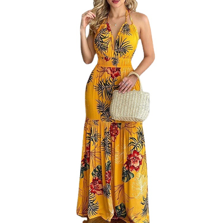 Floral Maxi Dress Long Backles - Maxi Dress Halter のレビューと価格