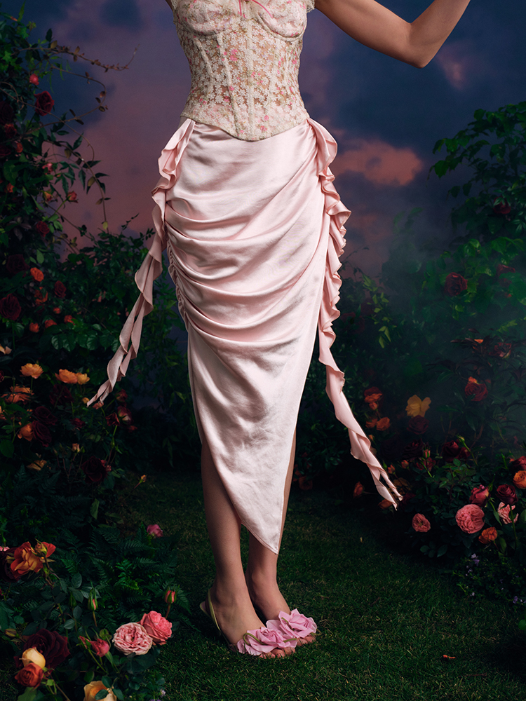LaceMade Orginal Design Fairyt - Midi Skirt Floral のレビューと価格