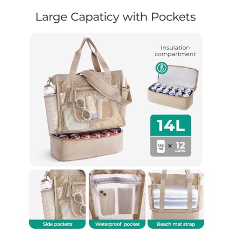 BAGSMART Beach Bag for Women M - Tote Bag Beach のレビューと価格