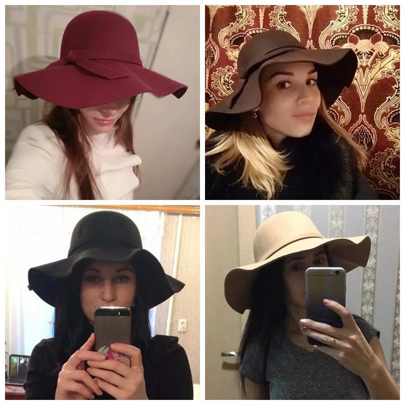 White Dome-shaped Ladies' Hat  - Hat Floppy Wide のレビューと価格