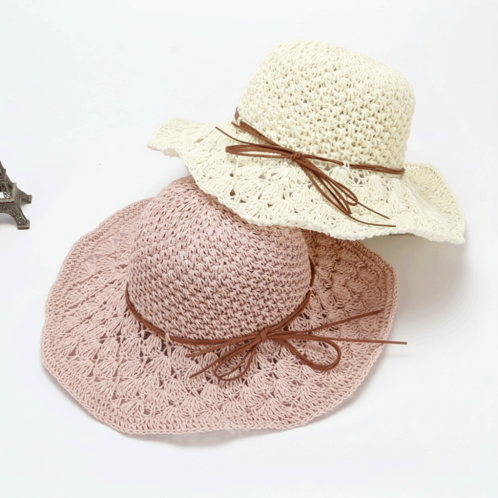 Handwoven Crochet Straw Hat Fo - Hat Floppy Wide のレビューと価格