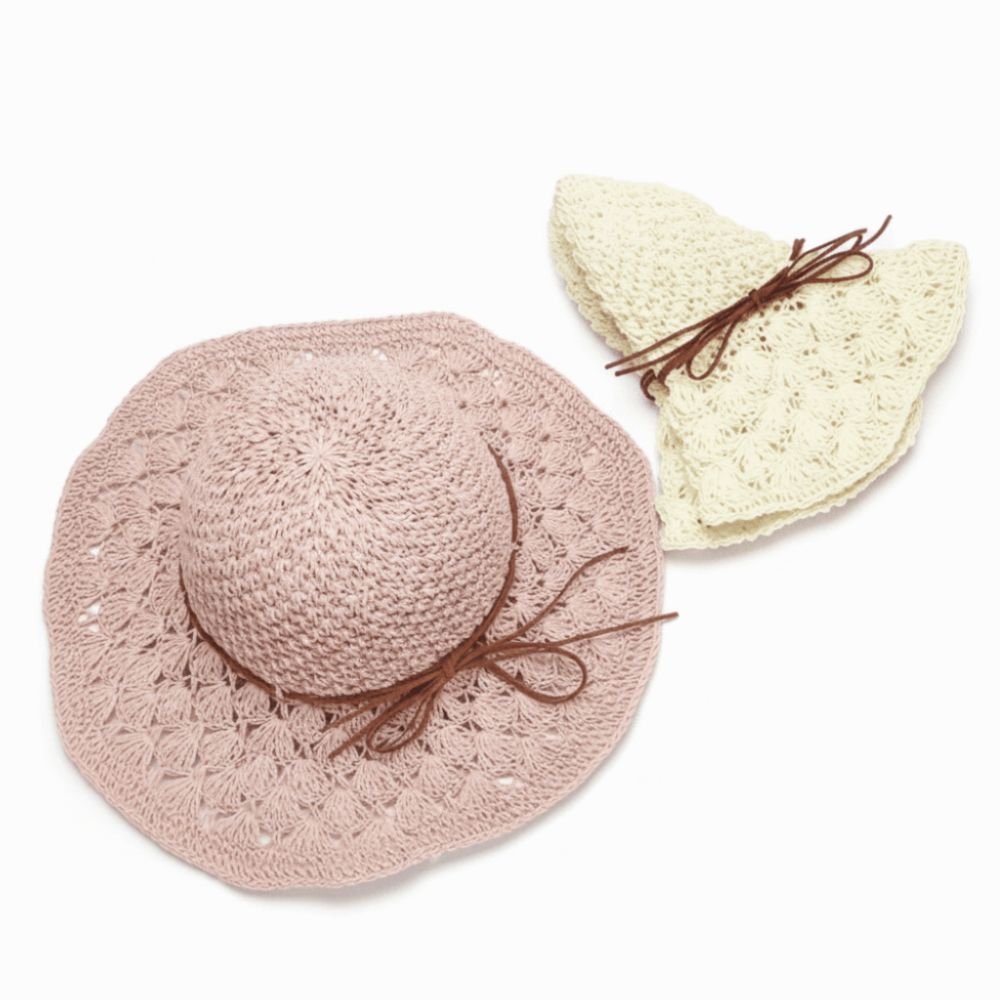 Handwoven Crochet Straw Hat Fo - Hat Floppy Wide のレビューと価格