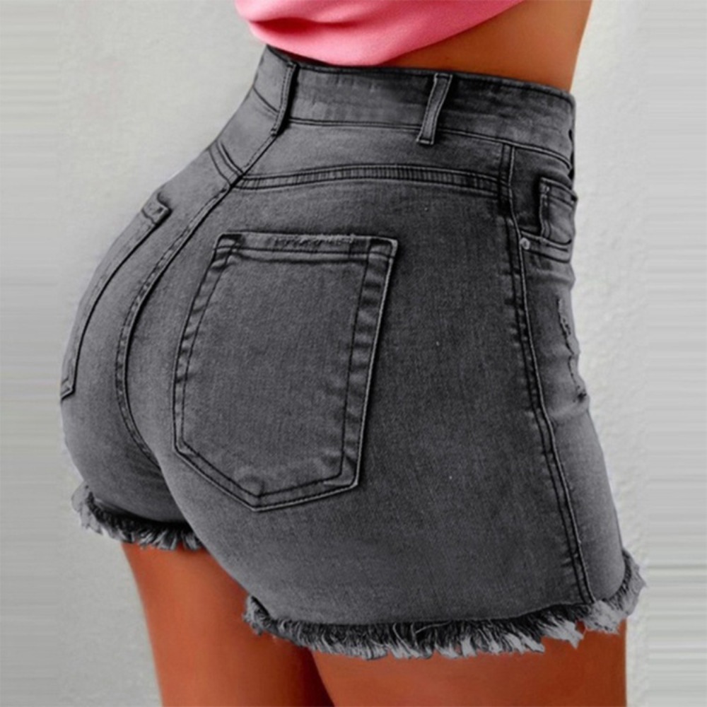 Women's High Waisted Denim Sho - Shorts Denim Frayed のレビューと価格
