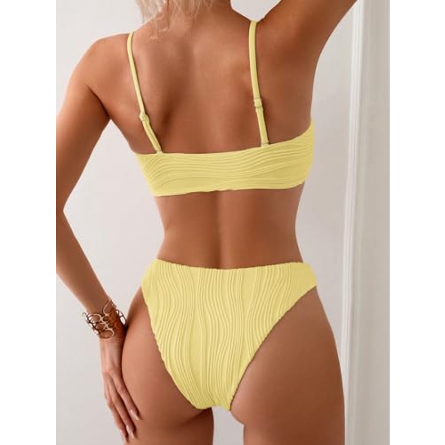 Fanuerg Women's Ribbed Bikini  - Swimsuit Bikini Ruched のレビューと価格