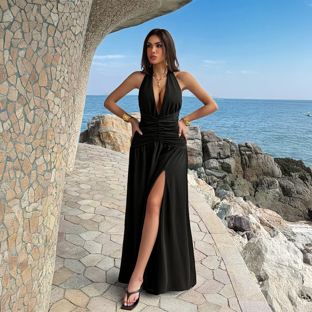 Women's Dress 2 Colors Halter  - Maxi Dress Halter のレビューと価格