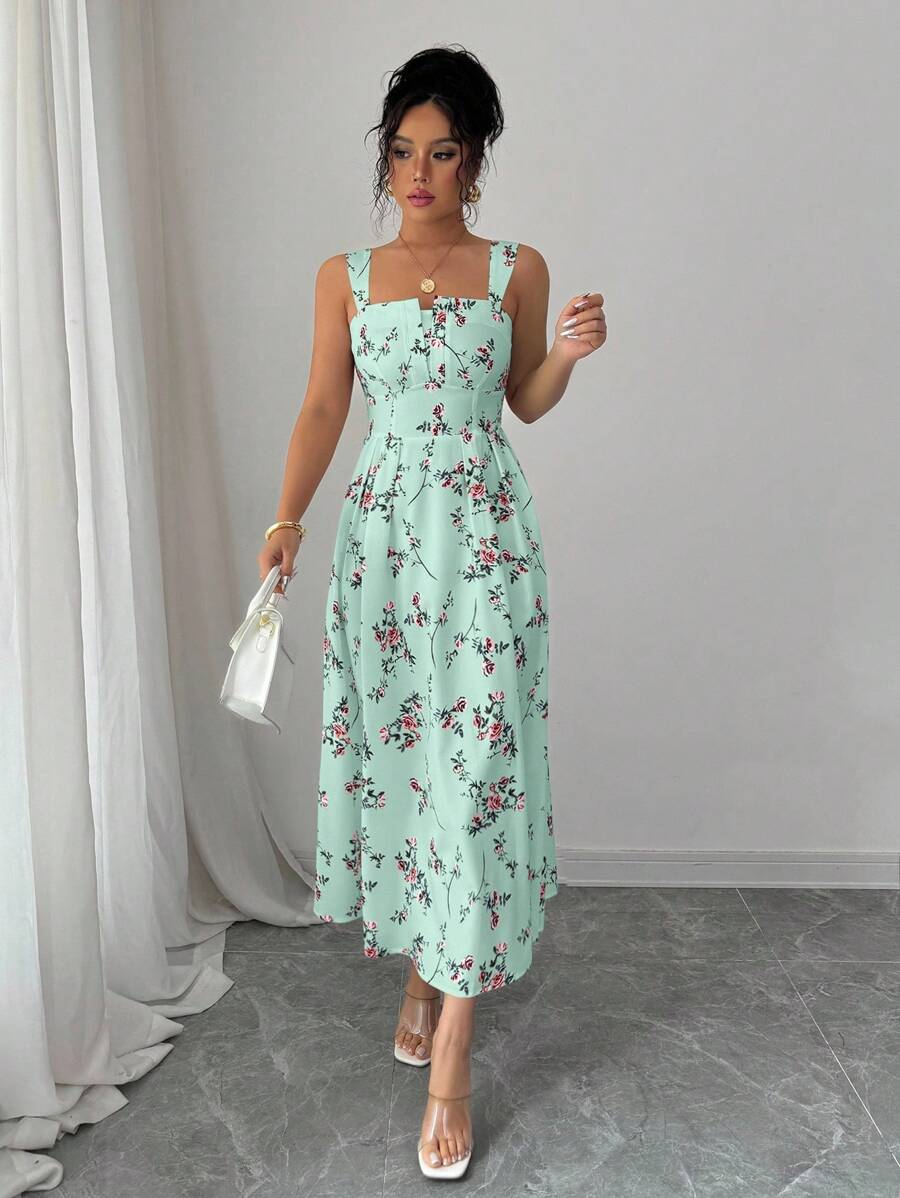 Mint Green Floral Midi Dress W - Midi Skirt Floral のレビューと価格