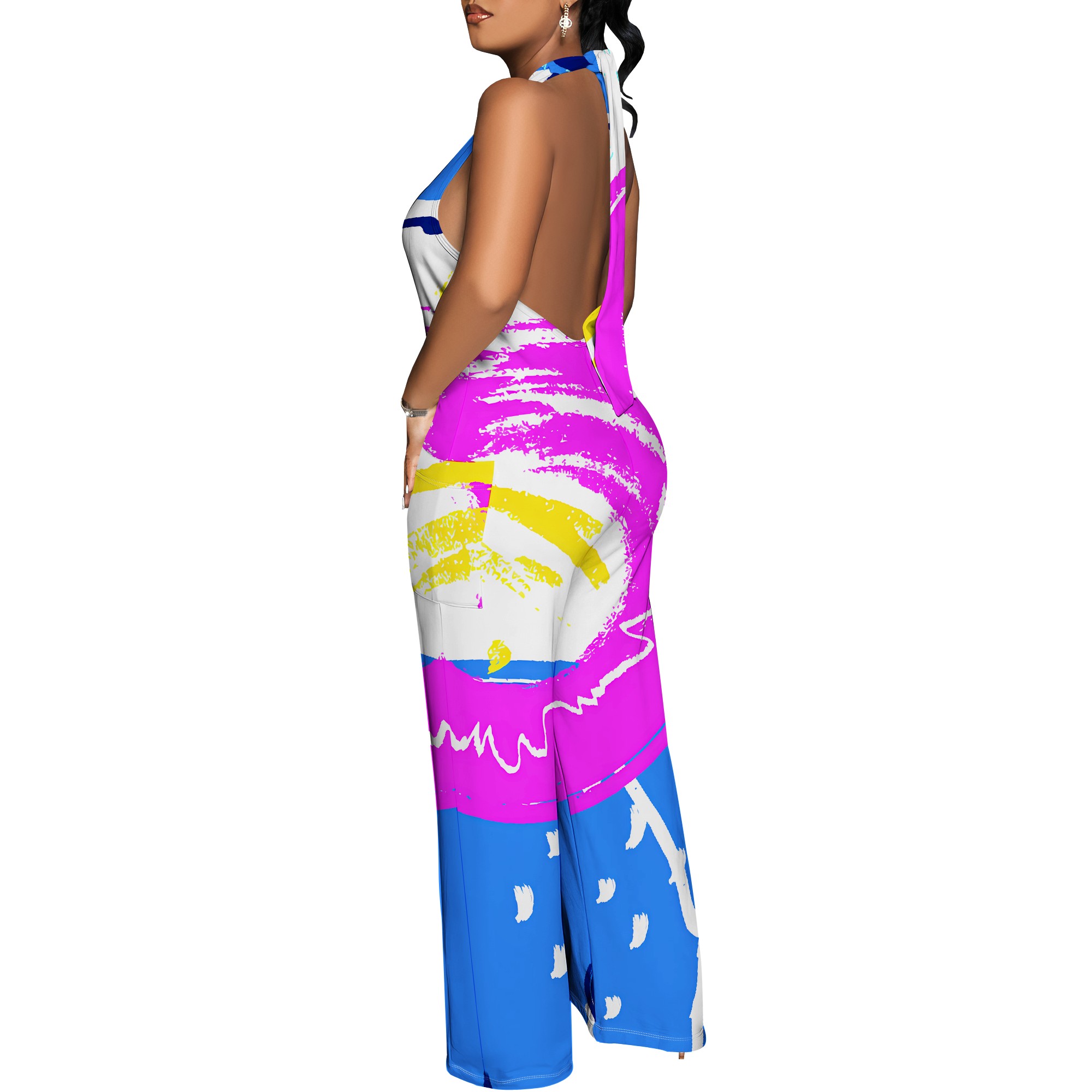 Bold Abstract Brushstroke Halt - Maxi Dress Halter のレビューと価格