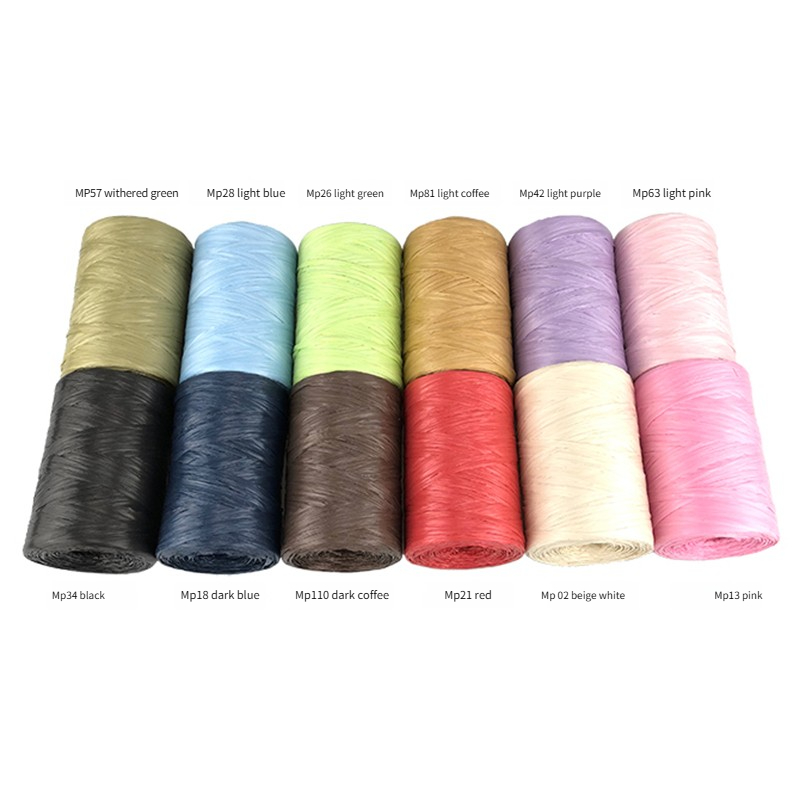100g/pcs Flat Raffia Paper Yar - Crochet Bag Raffia のレビューと価格