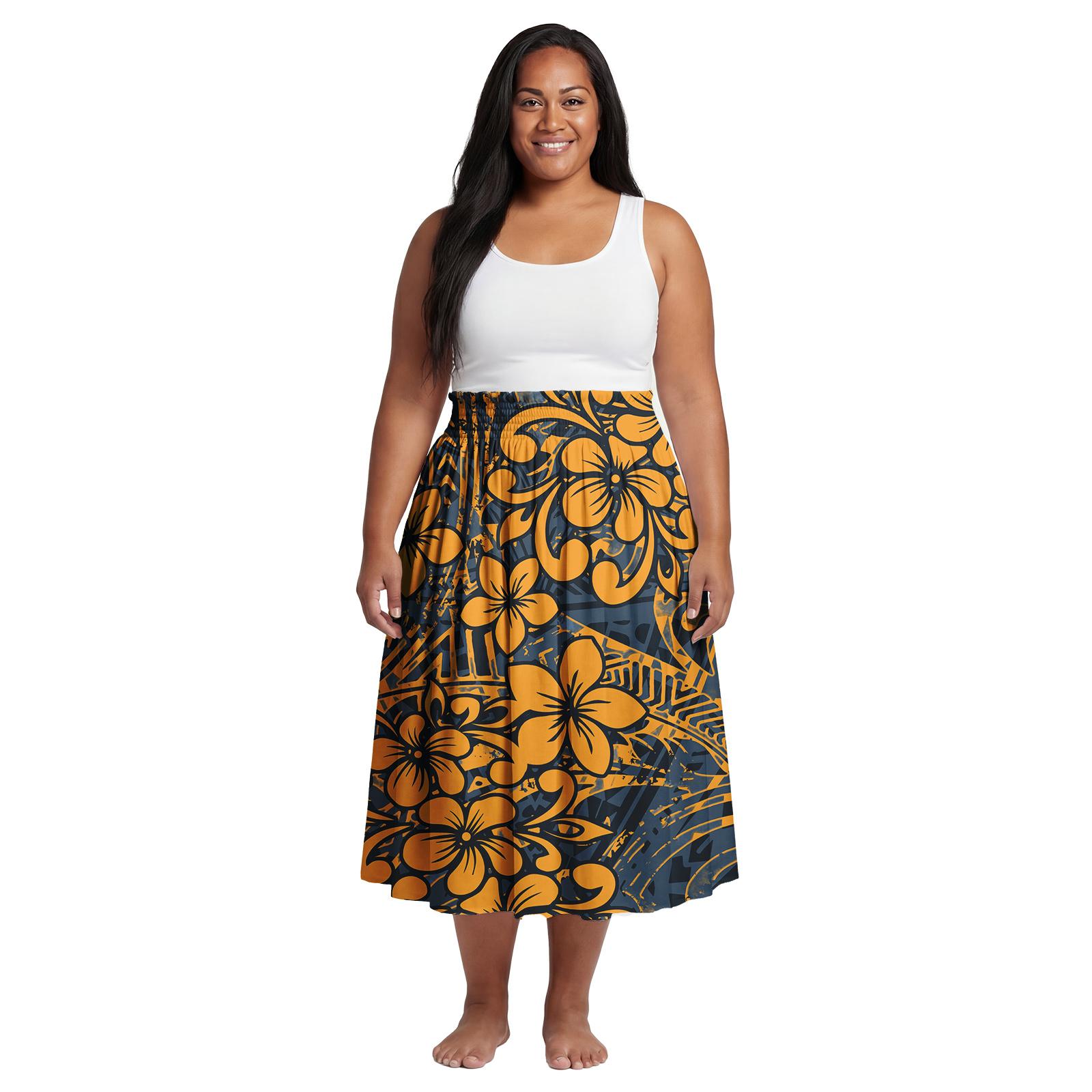 Excellent Floral Print Custom  - Midi Skirt Floral のレビューと価格
