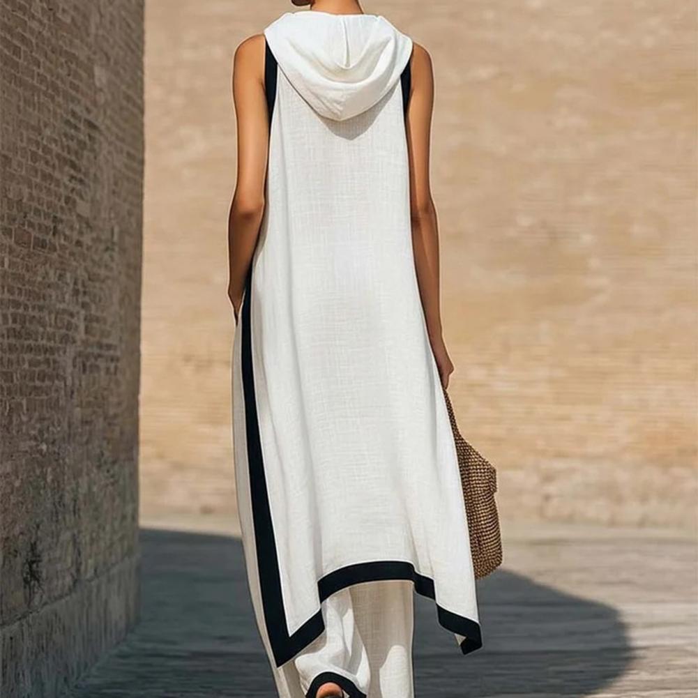 Women Color Block Cotton Linen - Linen Pant Wide のレビューと価格