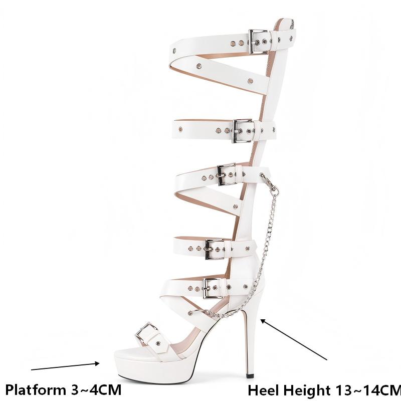 Onlymaker Platform Knee High E - Sandal Strappy Heeled のレビューと価格