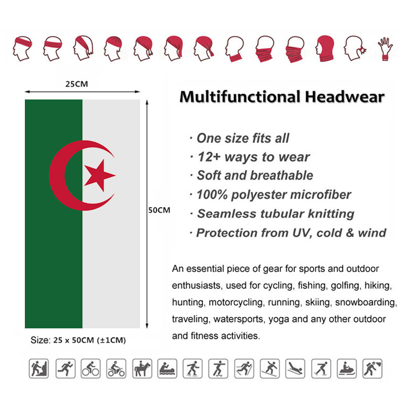 Algeria Flag Printed Bandana H - Headband Summer Knit のレビューと価格
