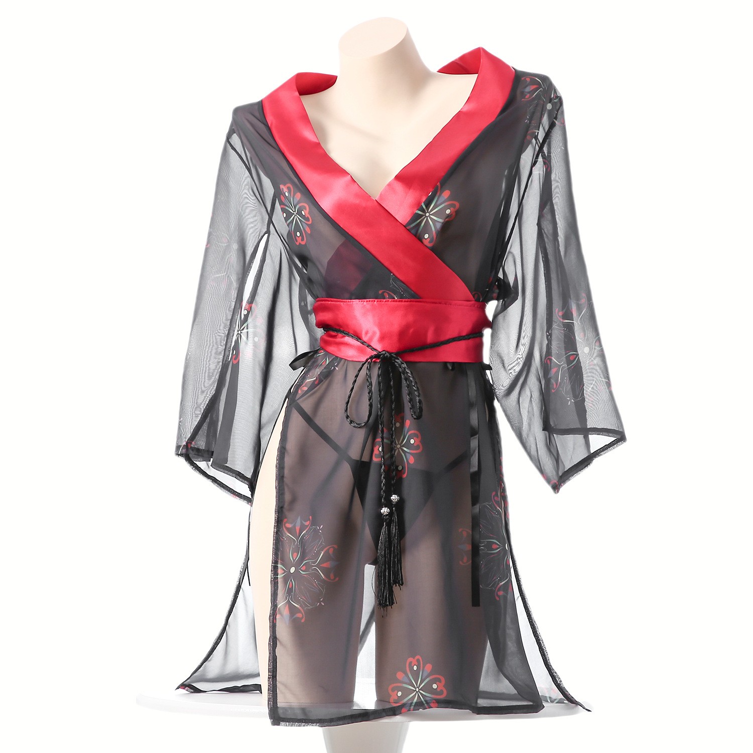 Women's Black Sheer Mesh Japan - Kimono Sheer Floral のレビューと価格
