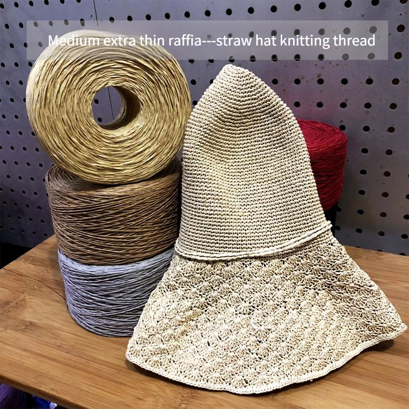 250g/pcs Thin Flat Raffia Yarn - Crochet Bag Raffia のレビューと価格