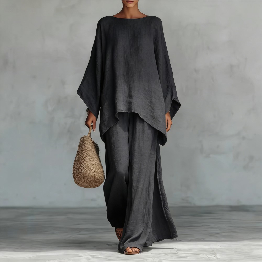 Fashion Linen Loose Long-sleev - Linen Pant Wide のレビューと価格