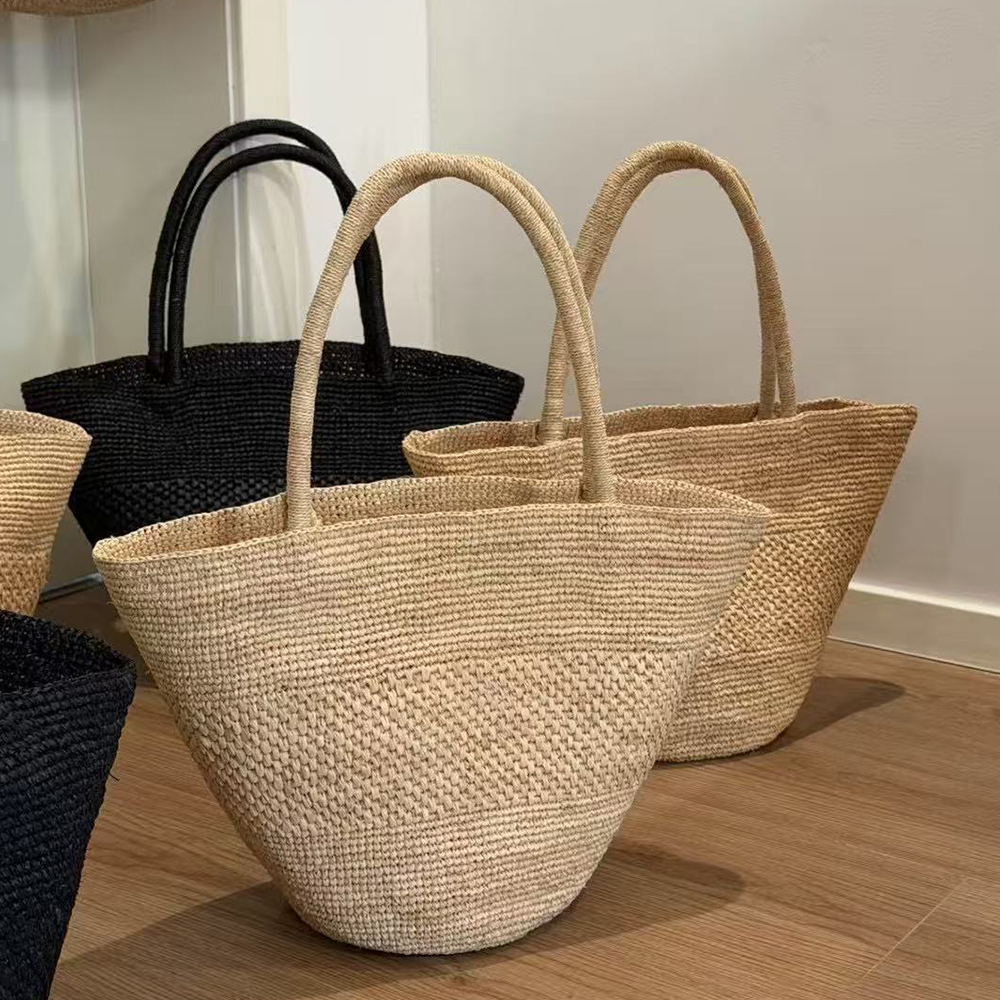 Large Capacity Raffia Straw Ba - Crochet Bag Raffia のレビューと価格