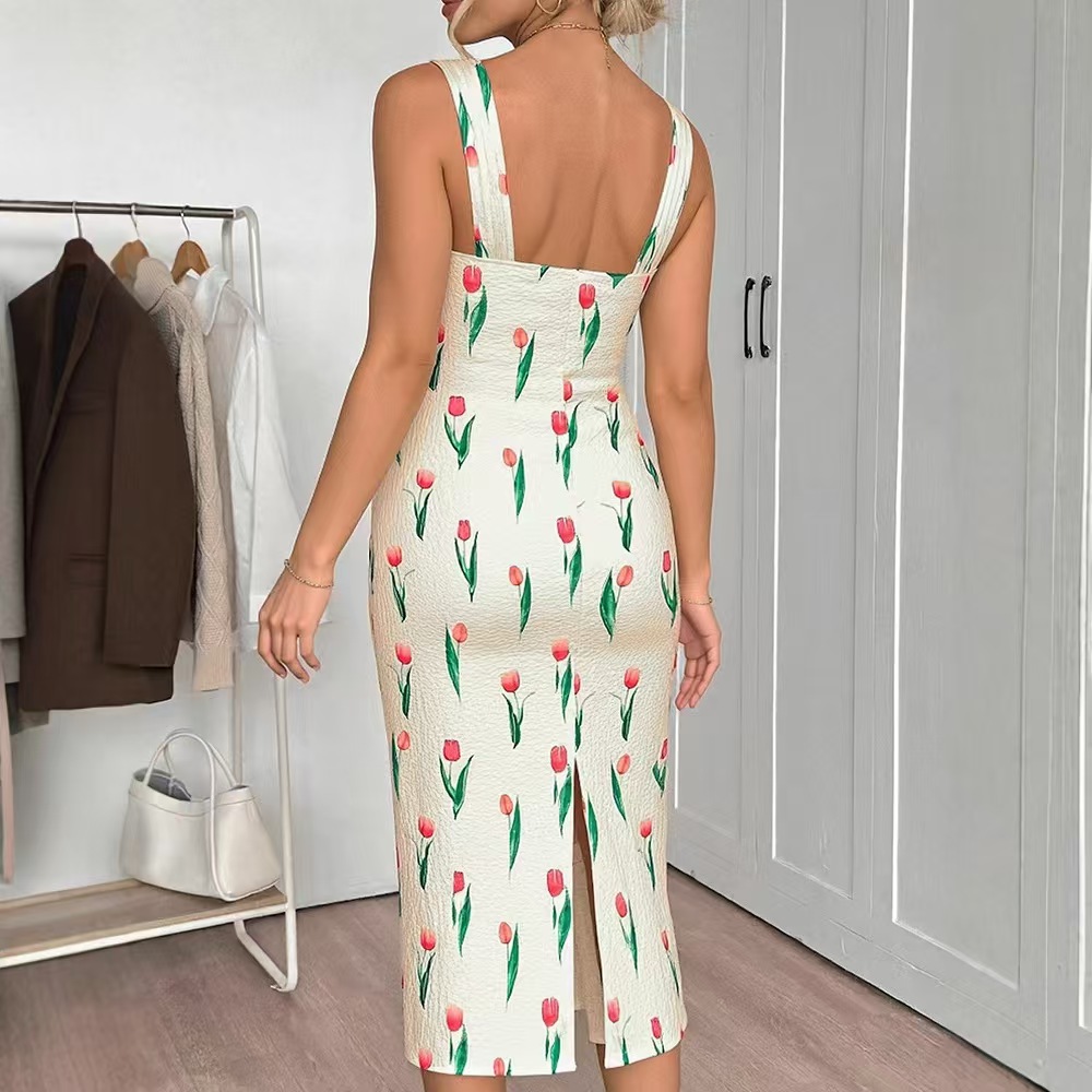 Fashionable Floral Print Crop  - Midi Skirt Floral のレビューと価格