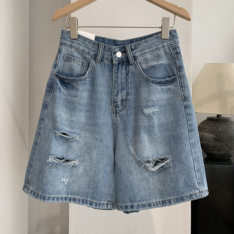 Denim Short Pant Women Jeans V - Shorts Denim Frayed のレビューと価格