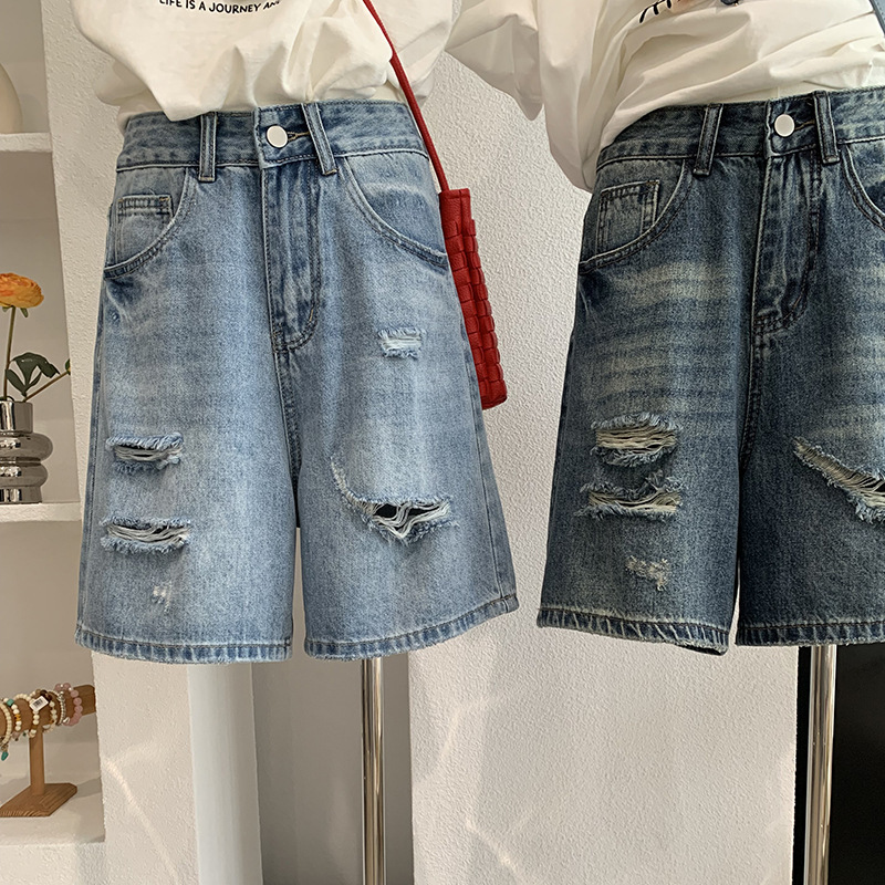 Denim Short Pant Women Jeans V - Shorts Denim Frayed のレビューと価格