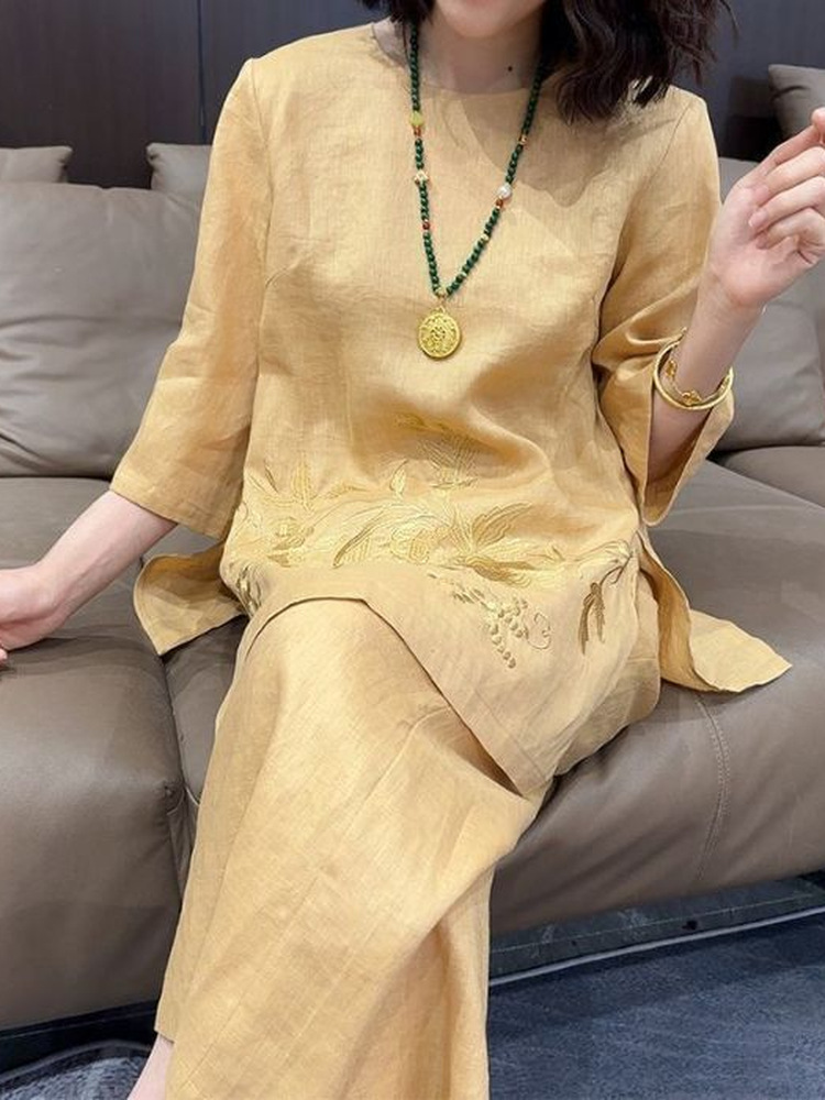 High-End Lightweight Cotton Li - Linen Pant Wide のレビューと価格