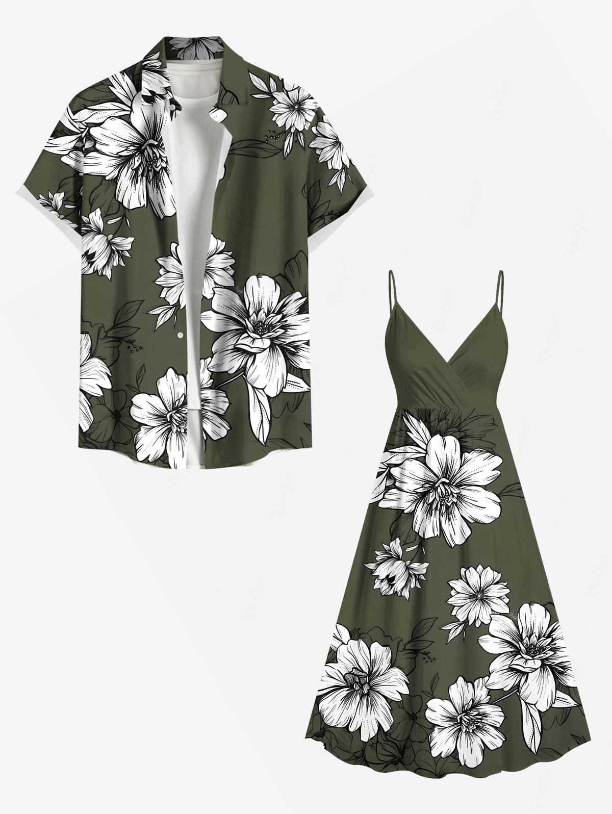 Flowers Leaf Printed Plus Size - Romper Floral Print のレビューと価格