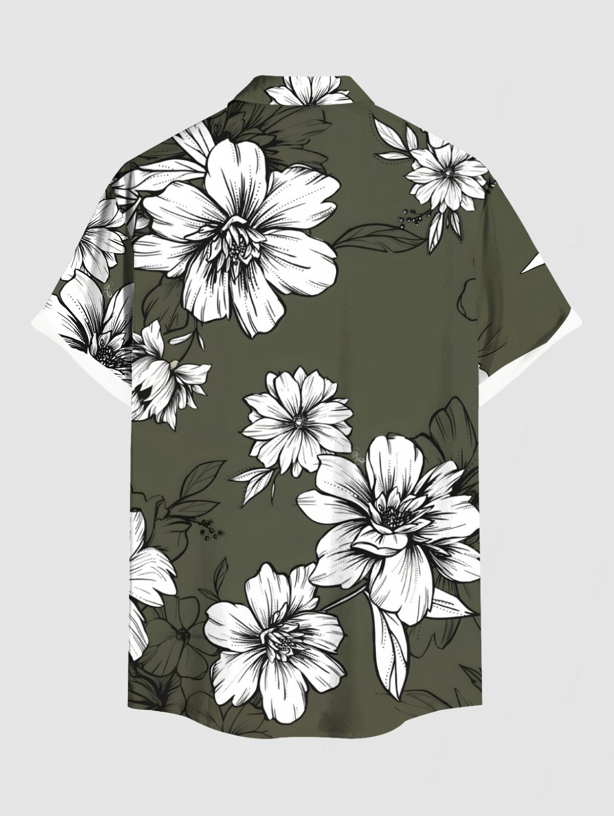 Flowers Leaf Printed Plus Size - Romper Floral Print のレビューと価格
