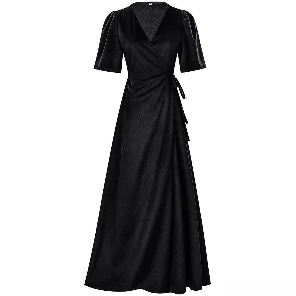 Ladies Long V-Neck Wrap Slim P - Linen Dress Wrap のレビューと価格