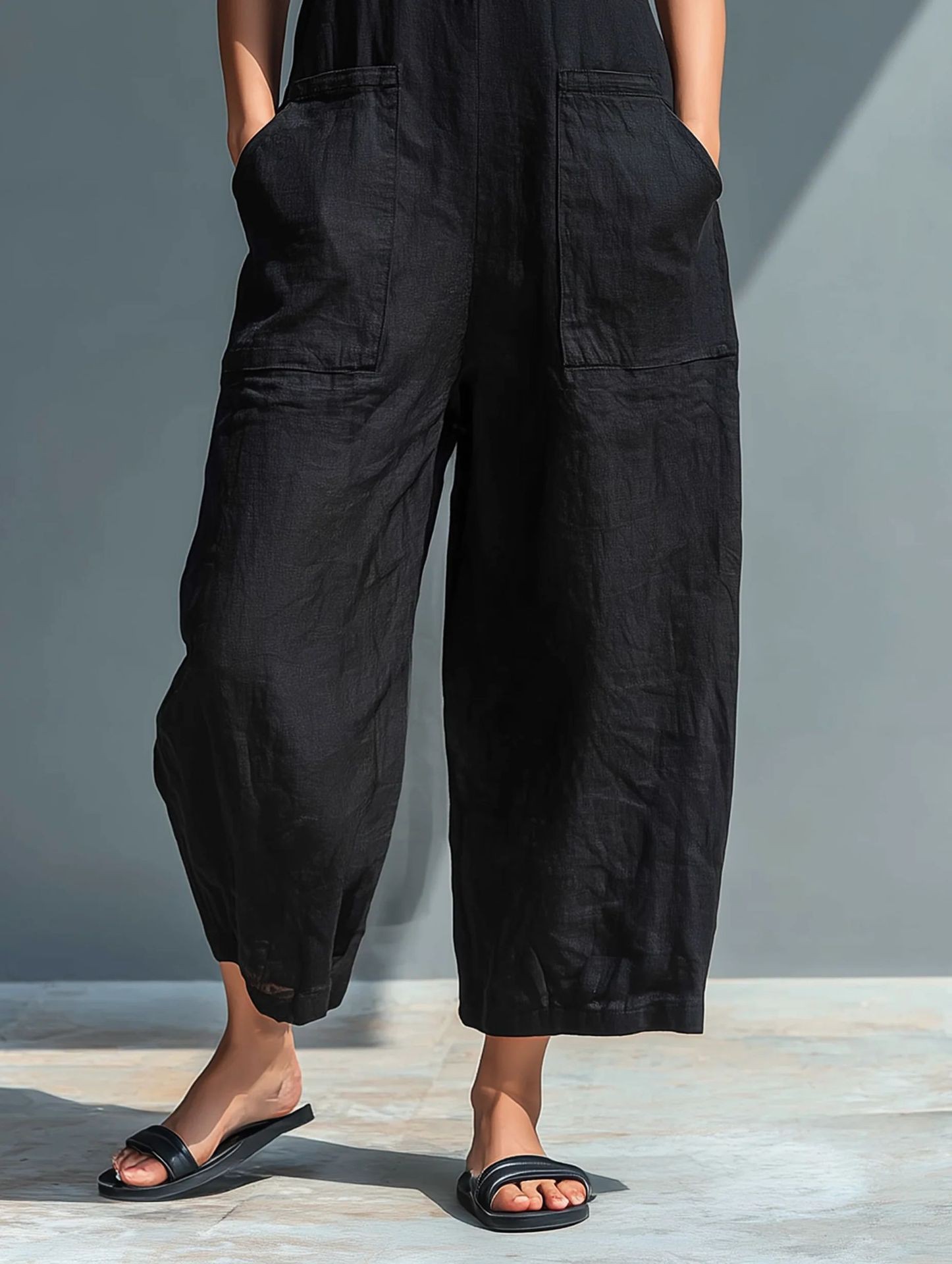 Summer Women's Clothing Sleeve - Jumpsuit Linen Relaxed のレビューと価格