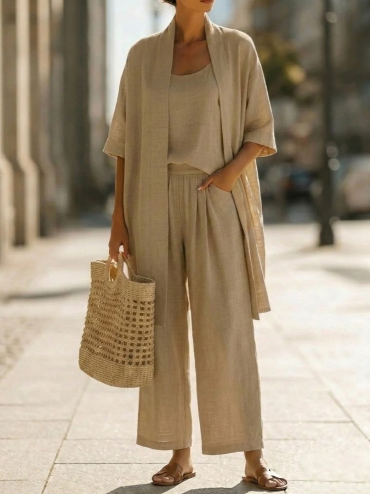 Casual Solid Cotton Linen Loos - Linen Pant Wide のレビューと価格