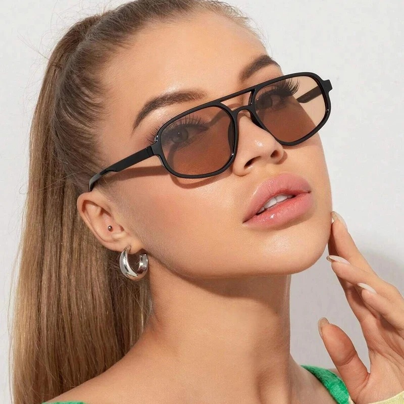 New Retro Double Bridge Sungla - Sunglasses Cat Eye のレビューと価格