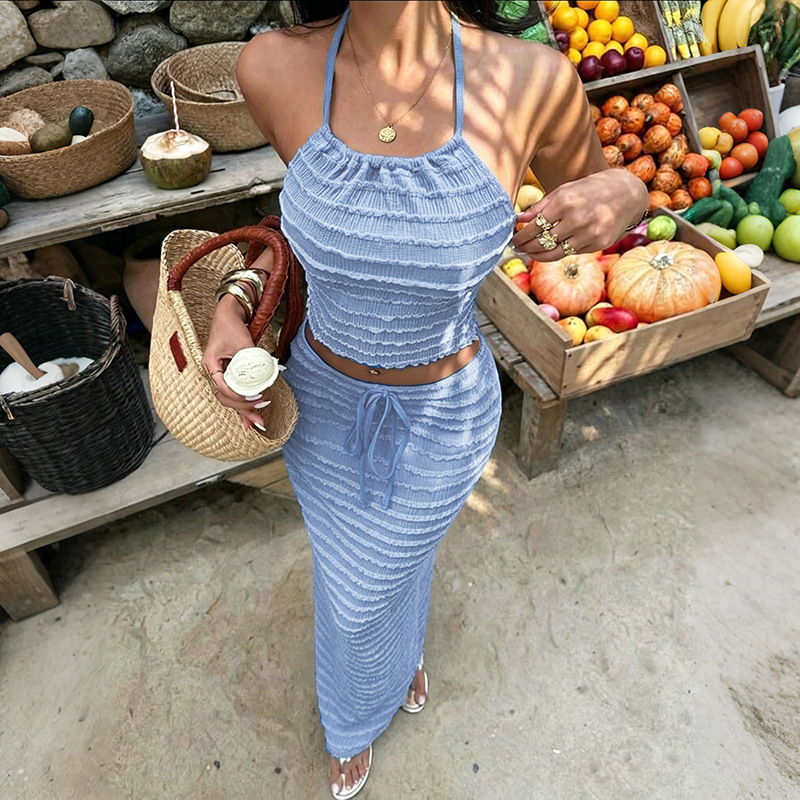 Sexy Elegant Dress Two Piece S - Maxi Dress Halter のレビューと価格